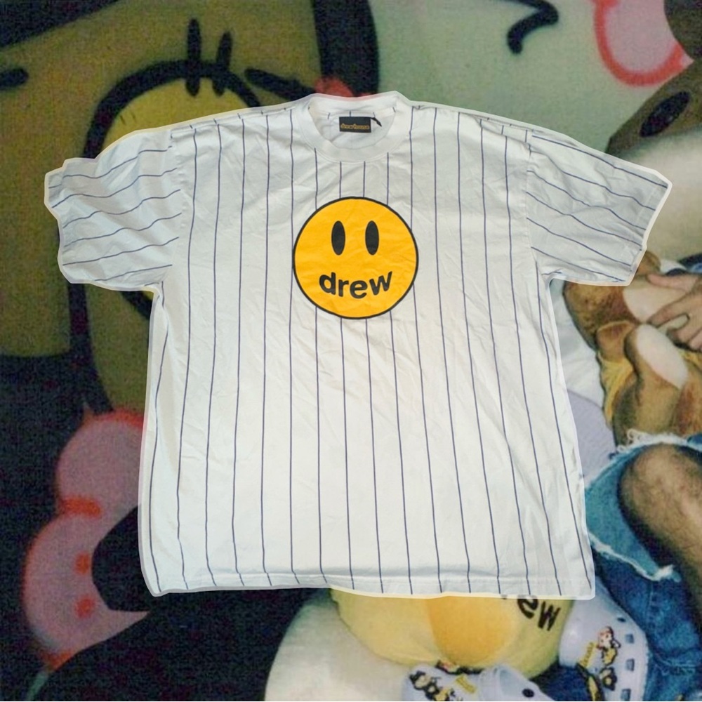 Drew House Navy Pinstriped Tee